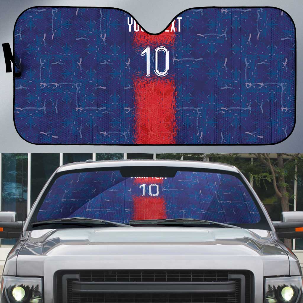 Custom Haiti National Football Auto Sun Shade Haiti Emblems Motif - African Pride
