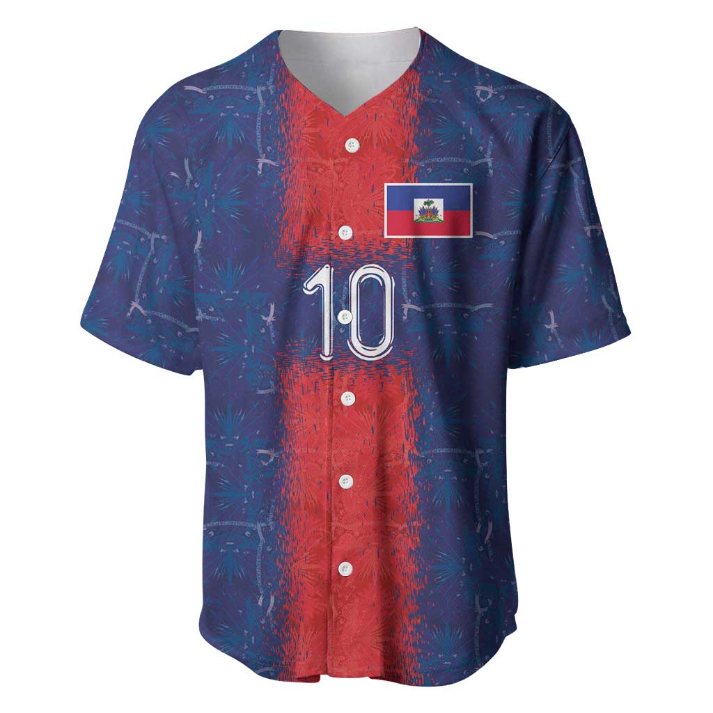 Custom Haiti National Football Baseball Jersey Haiti Emblems Motif - African Pride