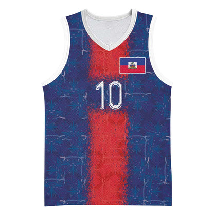 Custom Haiti National Football Basketball Jersey Haiti Emblems Motif - African Pride