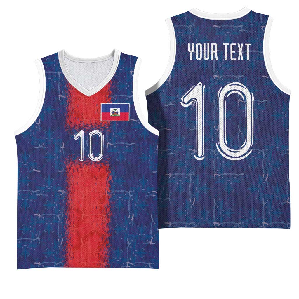 Custom Haiti National Football Basketball Jersey Haiti Emblems Motif - African Pride