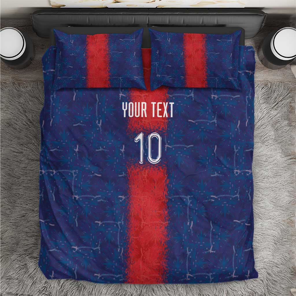 Custom Haiti National Football Bedding Set Haiti Emblems Motif - African Pride