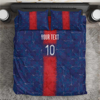 Custom Haiti National Football Bedding Set Haiti Emblems Motif - African Pride