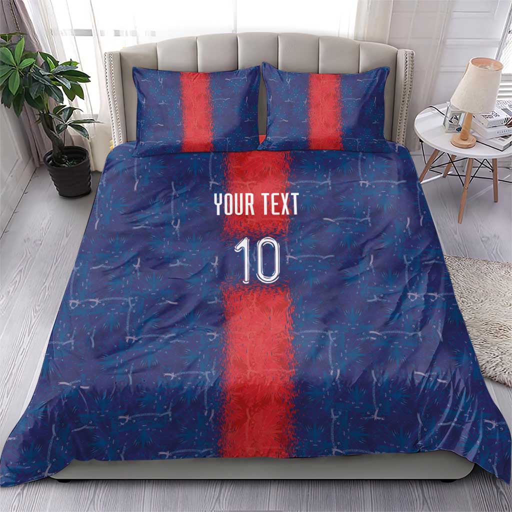 Custom Haiti National Football Bedding Set Haiti Emblems Motif - African Pride