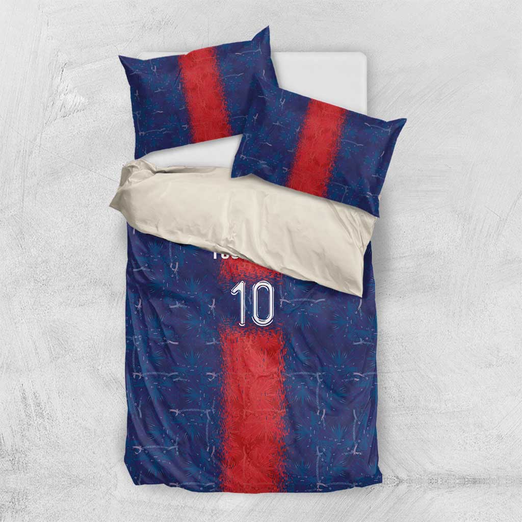 Custom Haiti National Football Bedding Set Haiti Emblems Motif - African Pride