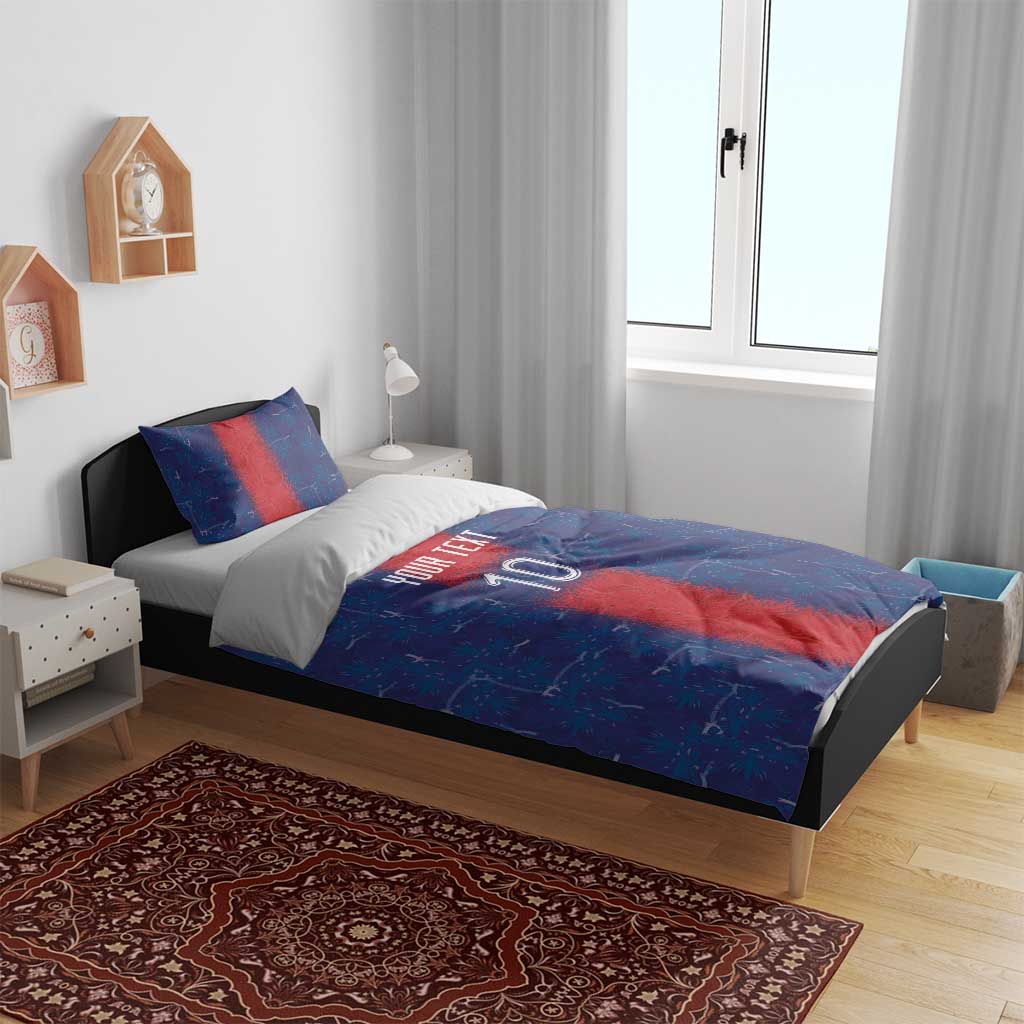 Custom Haiti National Football Bedding Set Haiti Emblems Motif - African Pride