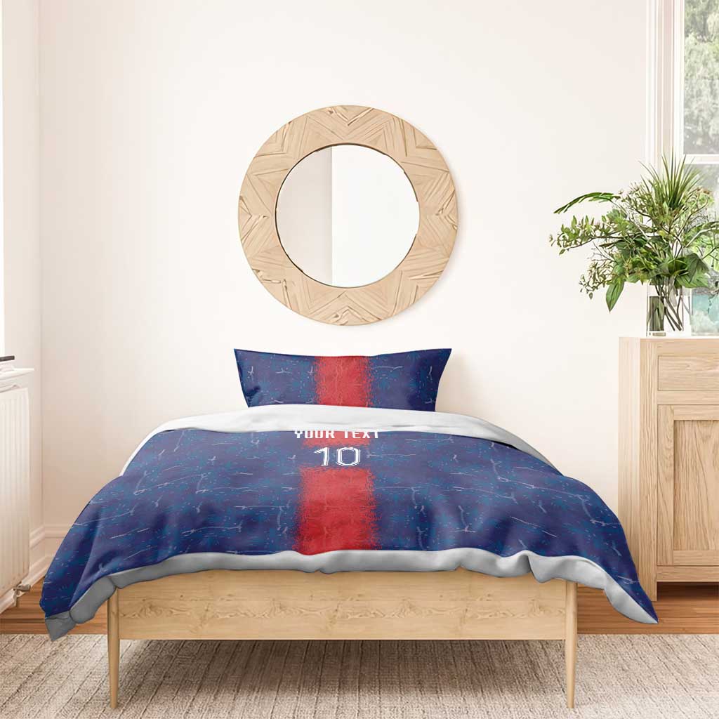 Custom Haiti National Football Bedding Set Haiti Emblems Motif - African Pride