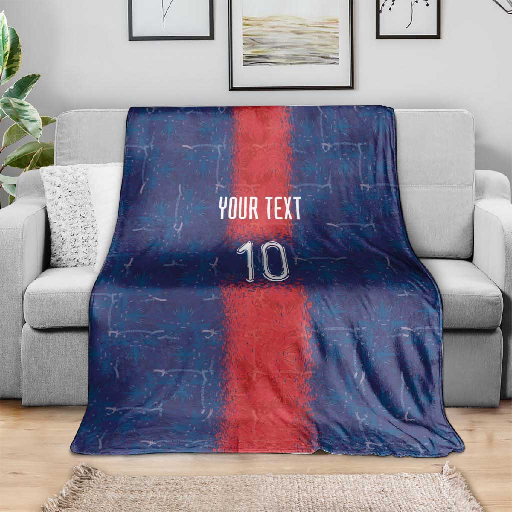 Custom Haiti National Football Blanket Haiti Emblems Motif - African Pride