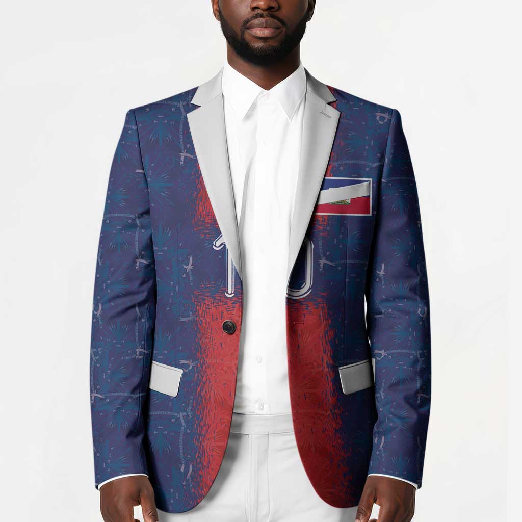 Custom Haiti National Football Blazer Haiti Emblems Motif - African Pride