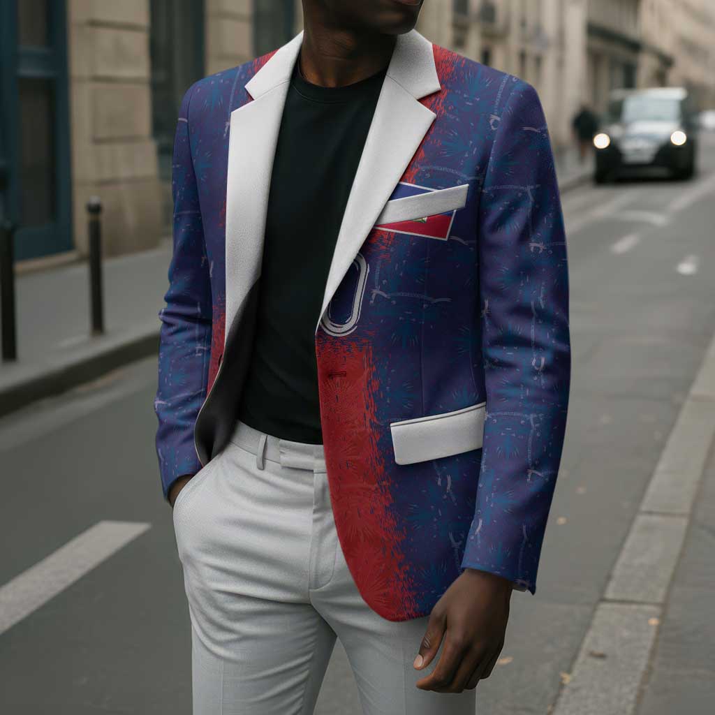 Custom Haiti National Football Blazer Haiti Emblems Motif - African Pride