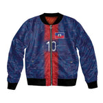 Custom Haiti National Football Bomber Jacket Haiti Emblems Motif - African Pride