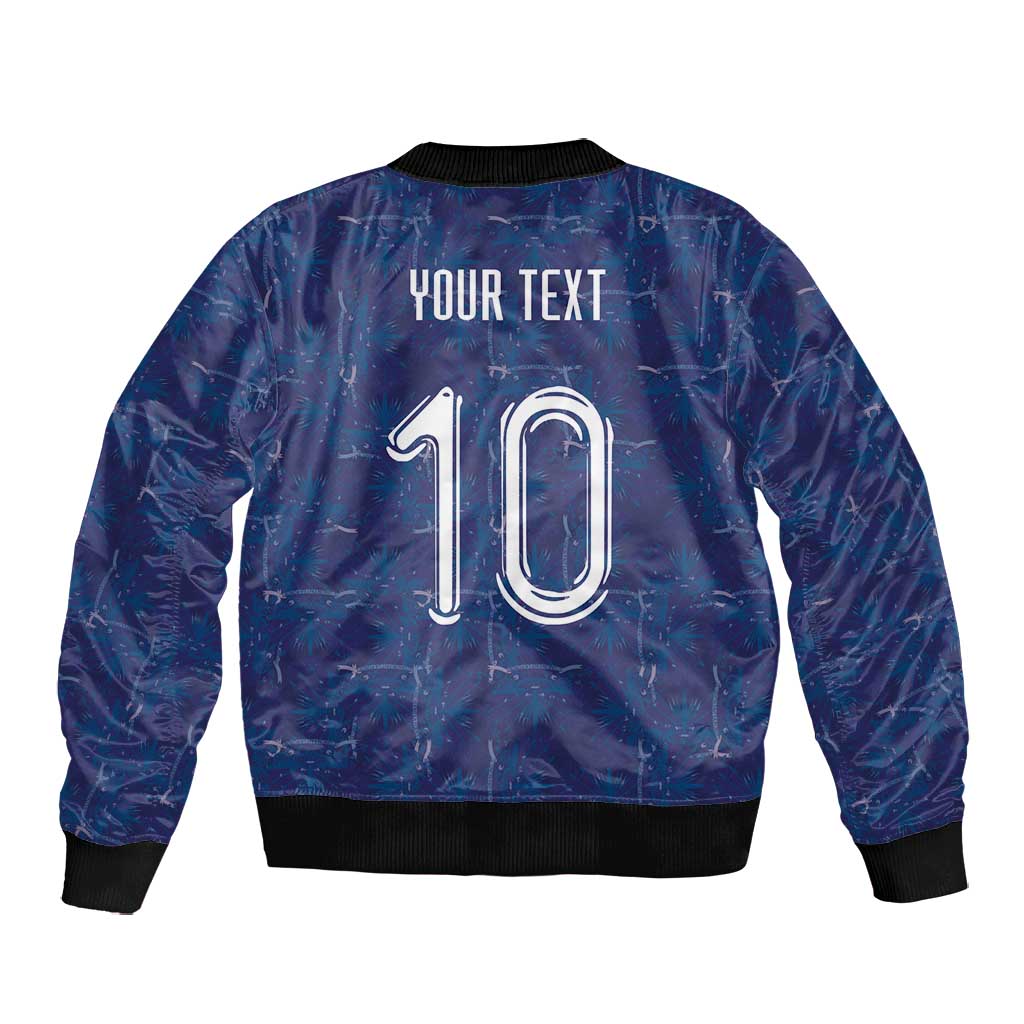 Custom Haiti National Football Bomber Jacket Haiti Emblems Motif - African Pride