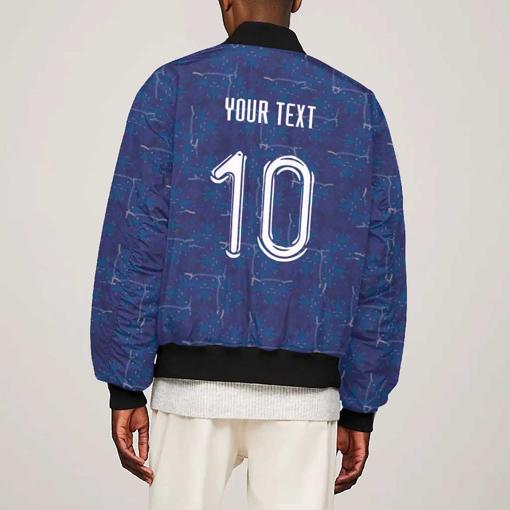 Custom Haiti National Football Bomber Jacket Haiti Emblems Motif - African Pride