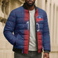Custom Haiti National Football Bomber Puffer Jacket Haiti Emblems Motif - African Pride