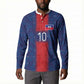 Custom Haiti National Football Button Sweatshirt Haiti Emblems Motif