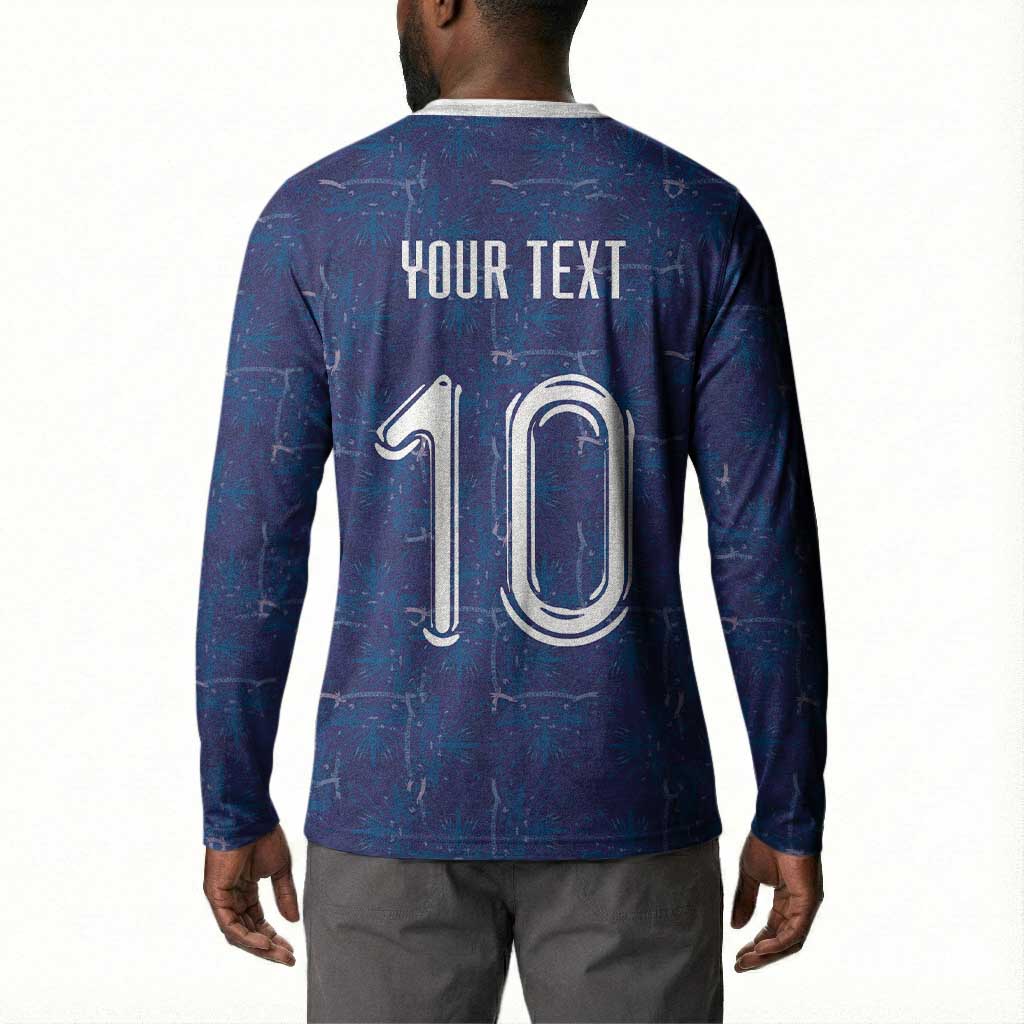 Custom Haiti National Football Button Sweatshirt Haiti Emblems Motif