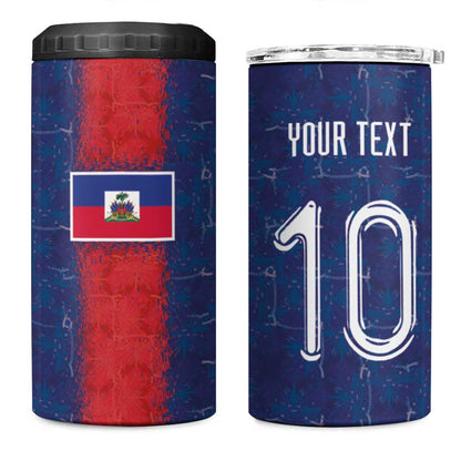 Custom Haiti National Football 4 in 1 Can Cooler Tumbler Haiti Emblems Motif - African Pride