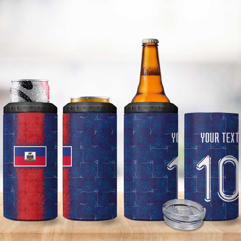 Custom Haiti National Football 4 in 1 Can Cooler Tumbler Haiti Emblems Motif - African Pride