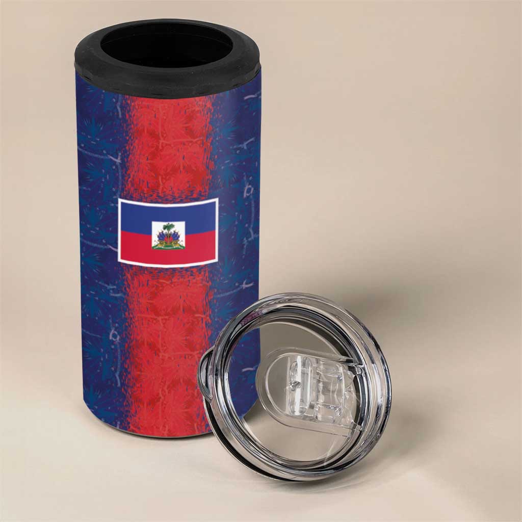 Custom Haiti National Football 4 in 1 Can Cooler Tumbler Haiti Emblems Motif - African Pride