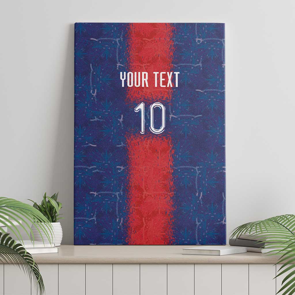Custom Haiti National Football Canvas Wall Art Haiti Emblems Motif - African Pride