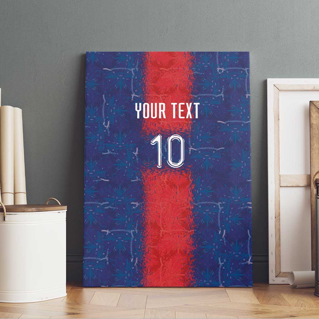 Custom Haiti National Football Canvas Wall Art Haiti Emblems Motif - African Pride