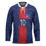 Custom Haiti National Football Hockey Jersey Haiti Emblems Motif - African Pride