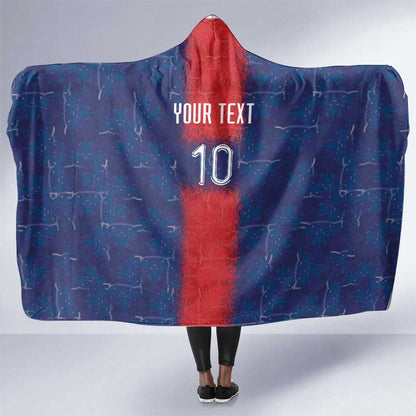 Custom Haiti National Football Hooded Blanket Haiti Emblems Motif - African Pride