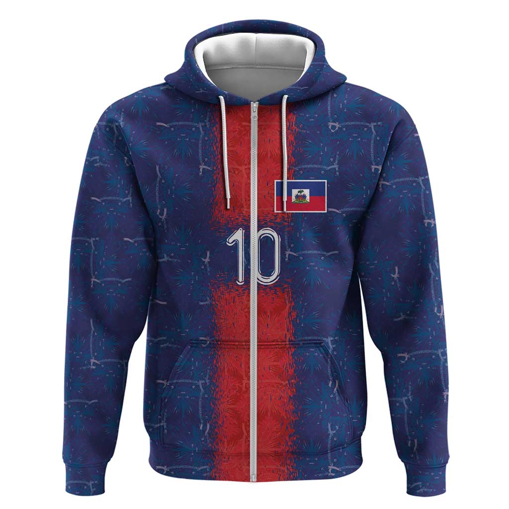 Custom Haiti National Football Hoodie Haiti Emblems Motif - African Pride