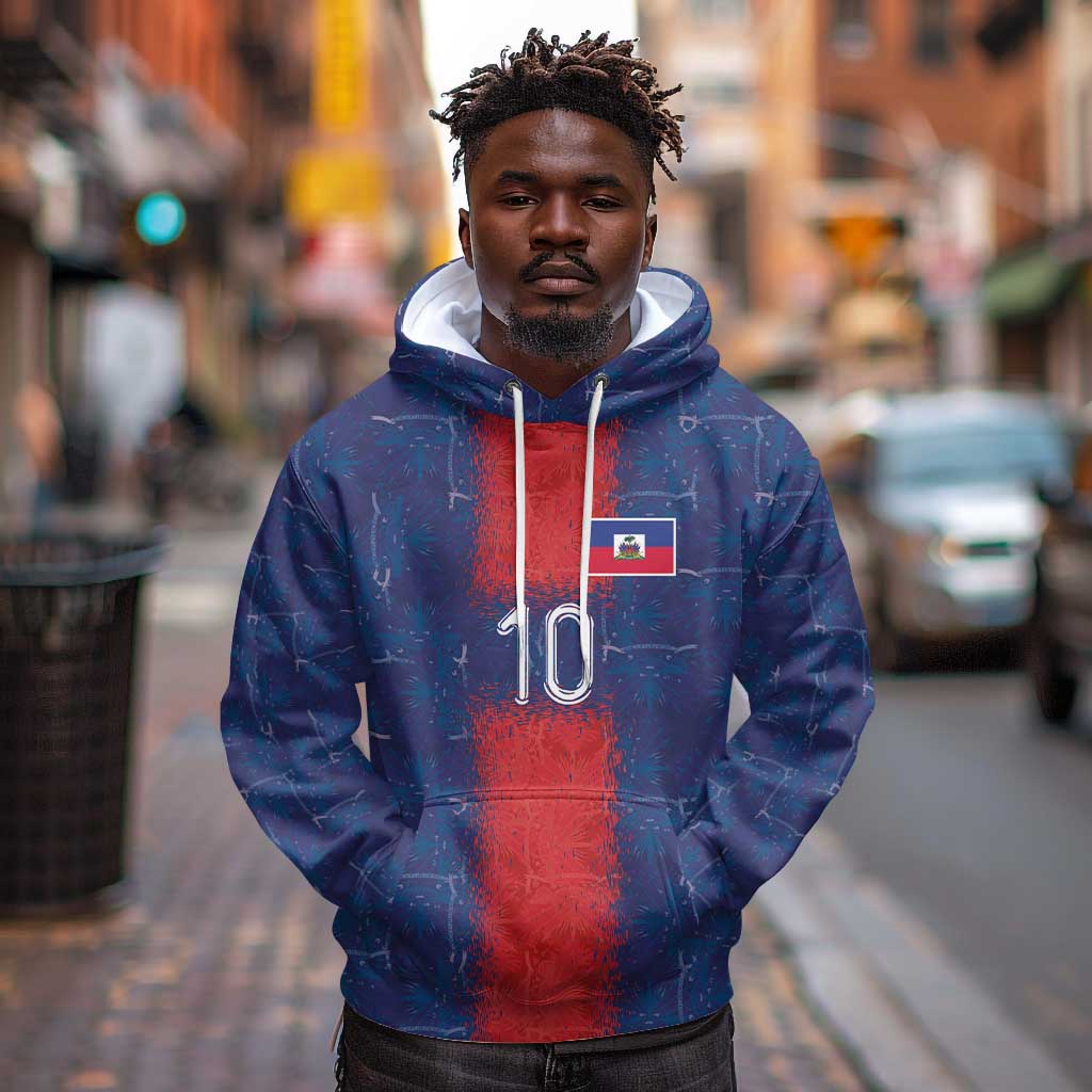 Custom Haiti National Football Hoodie Haiti Emblems Motif - African Pride