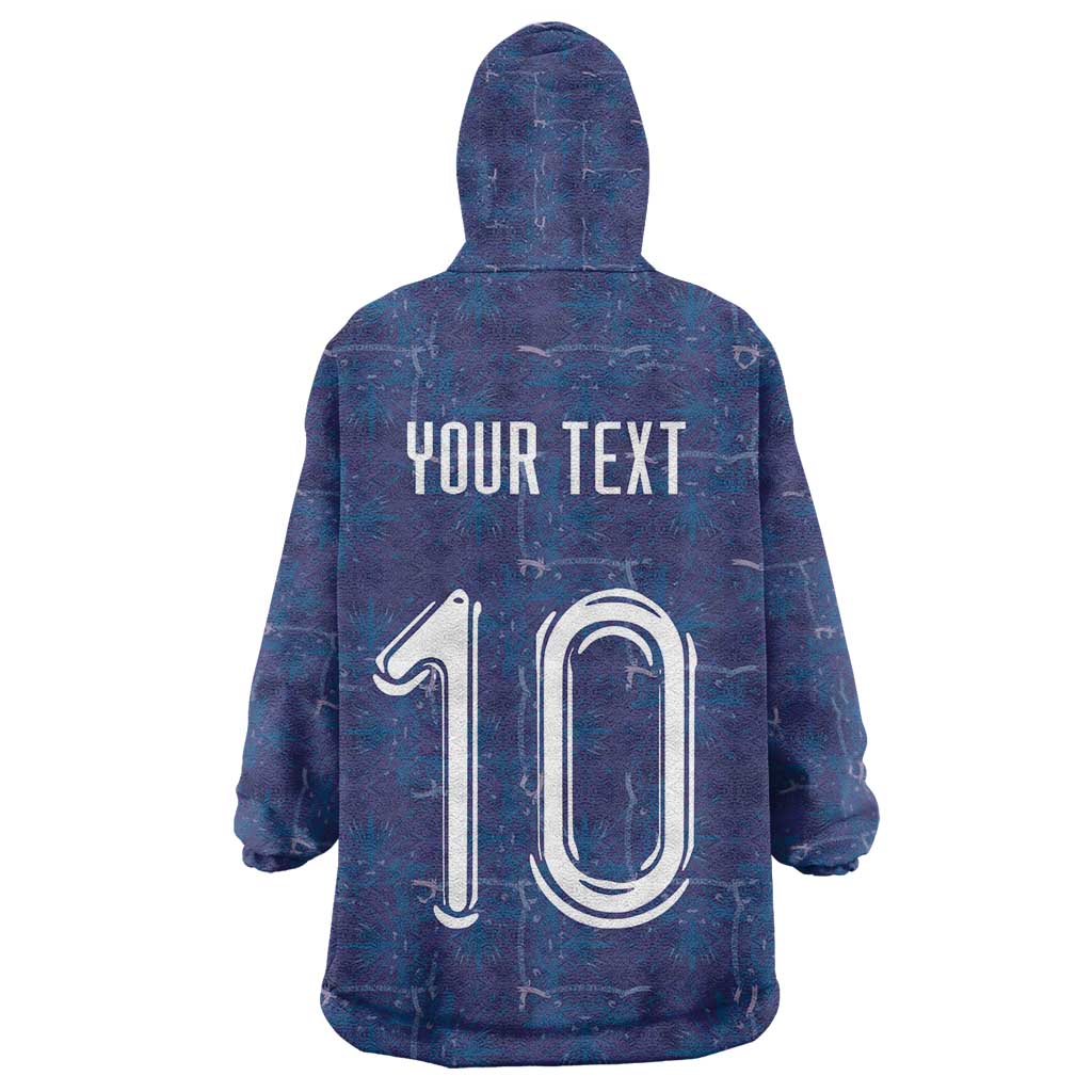Custom Haiti National Football Kid Wearable Blanket Hoodie Haiti Emblems Motif - African Pride