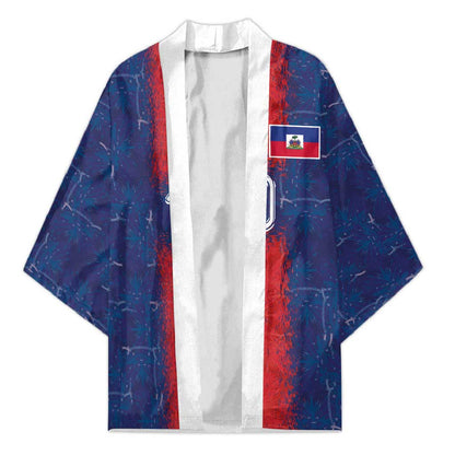 Custom Haiti National Football Kimono Haiti Emblems Motif - African Pride