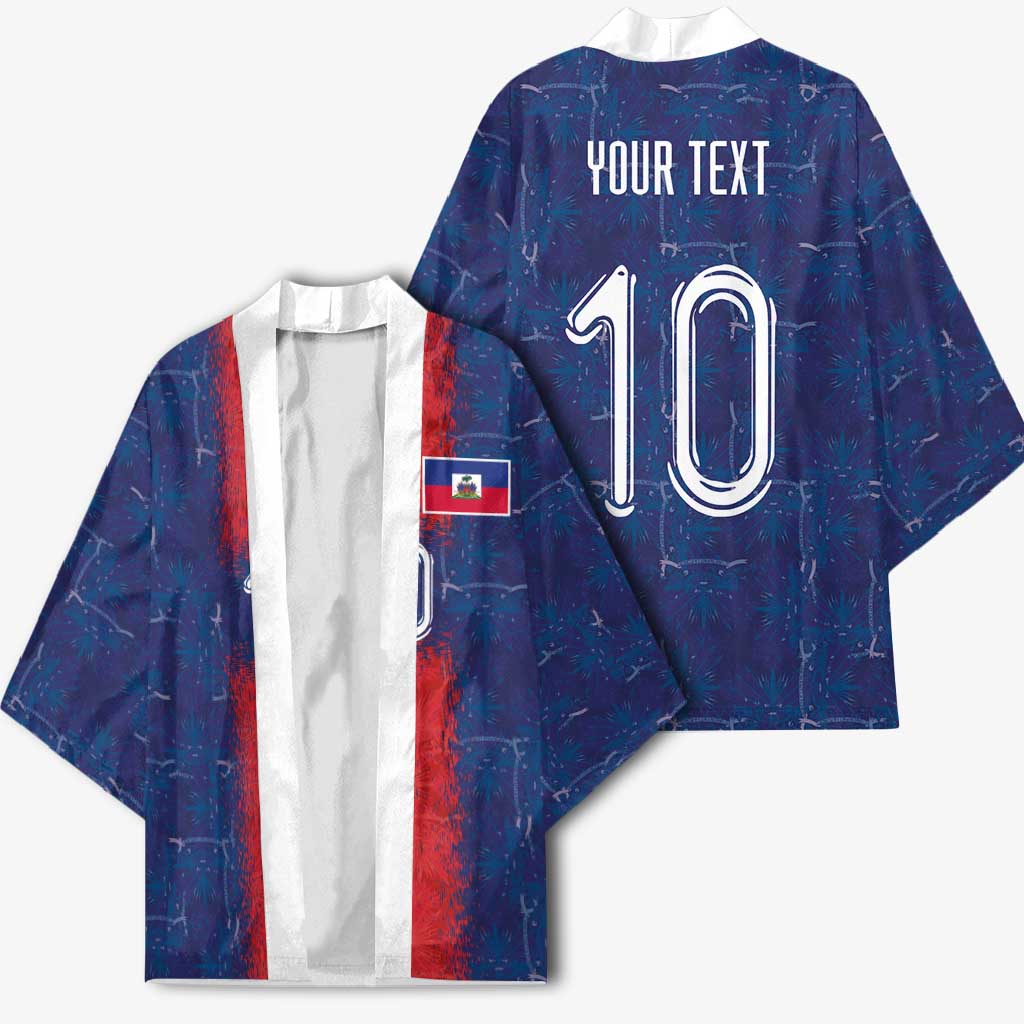 Custom Haiti National Football Kimono Haiti Emblems Motif - African Pride