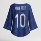 Custom Haiti National Football Kimono Sleeve Blouse Haiti Emblems Motif - African Pride
