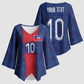 Custom Haiti National Football Kimono Sleeve Blouse Haiti Emblems Motif - African Pride