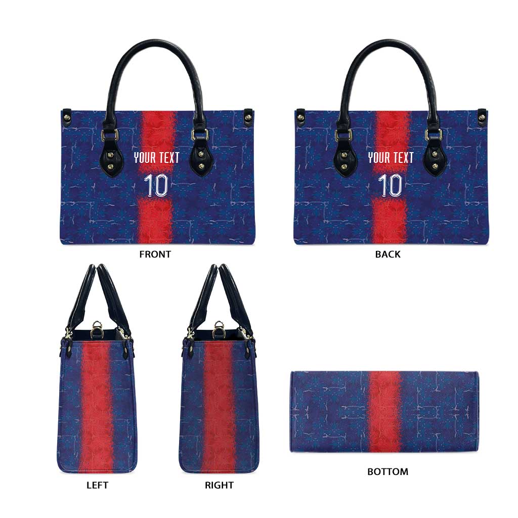 Custom Haiti National Football Leather Bag Haiti Emblems Motif - African Pride