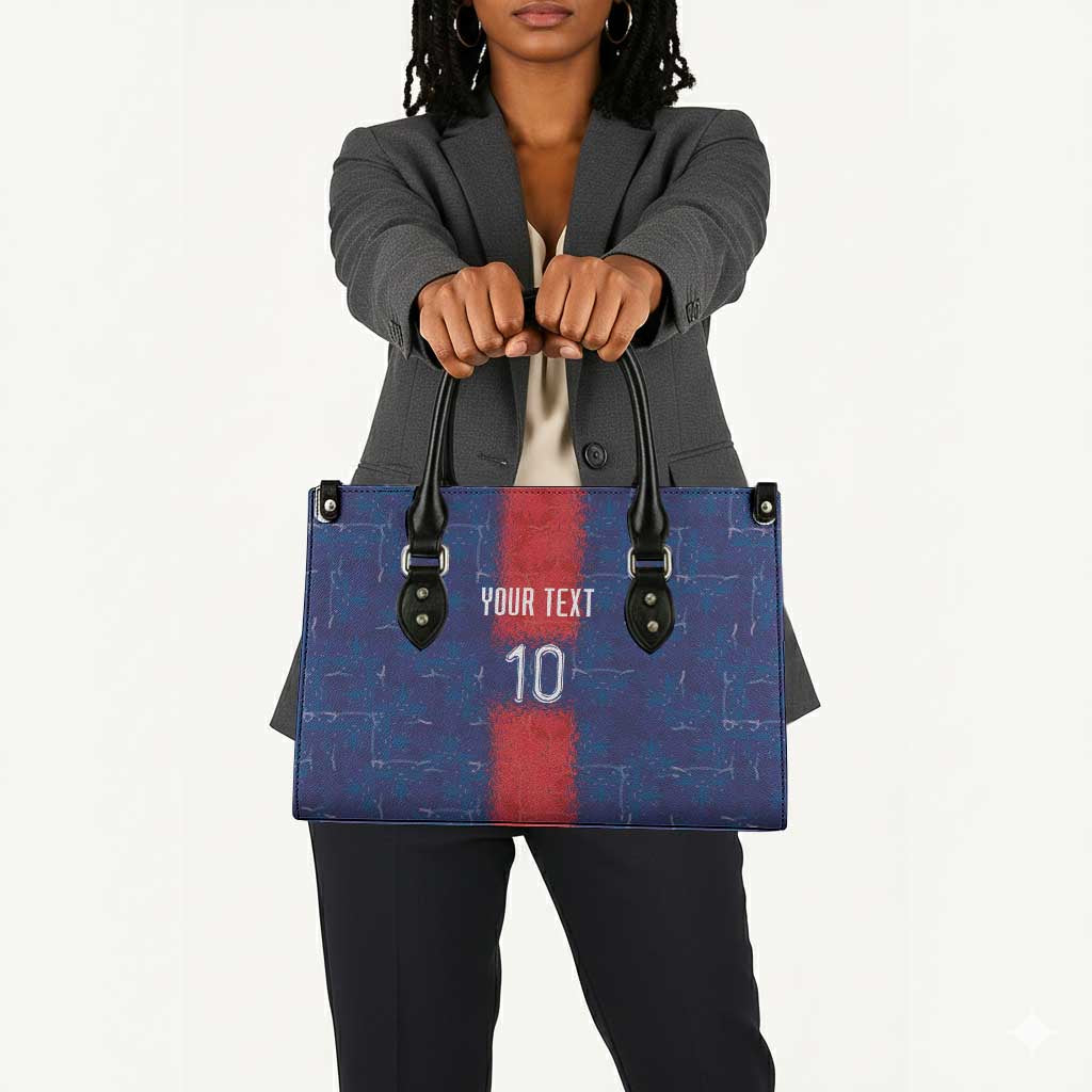 Custom Haiti National Football Leather Bag Haiti Emblems Motif - African Pride