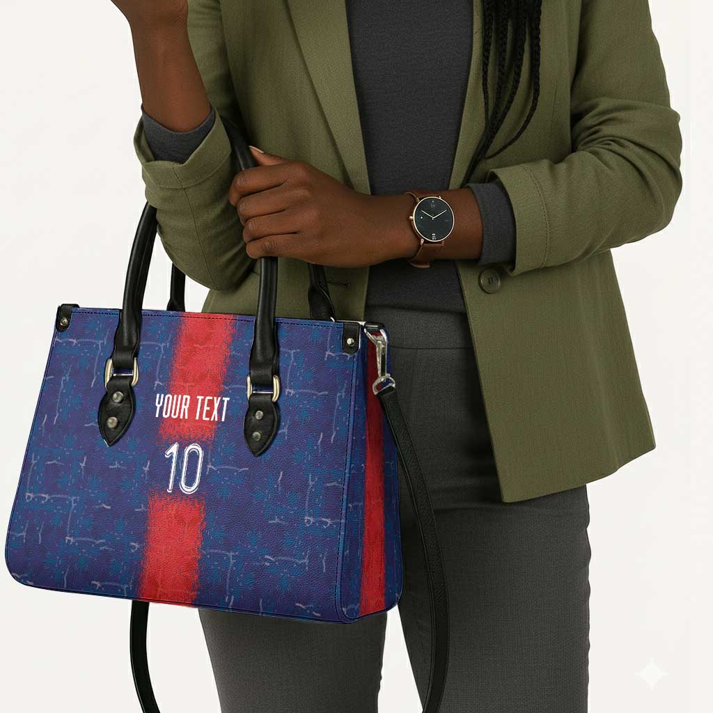Custom Haiti National Football Leather Bag Haiti Emblems Motif - African Pride