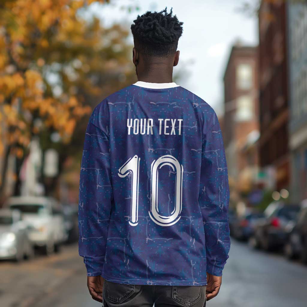 Custom Haiti National Football Long Sleeve Shirt Haiti Emblems Motif - African Pride