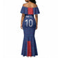 Custom Haiti National Football Mermaid Dress Haiti Emblems Motif - African Pride