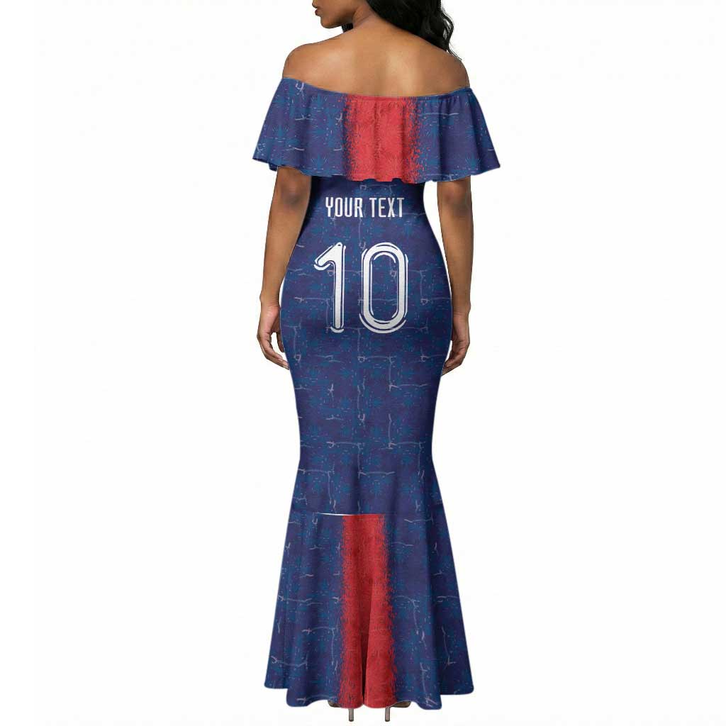 Custom Haiti National Football Mermaid Dress Haiti Emblems Motif - African Pride
