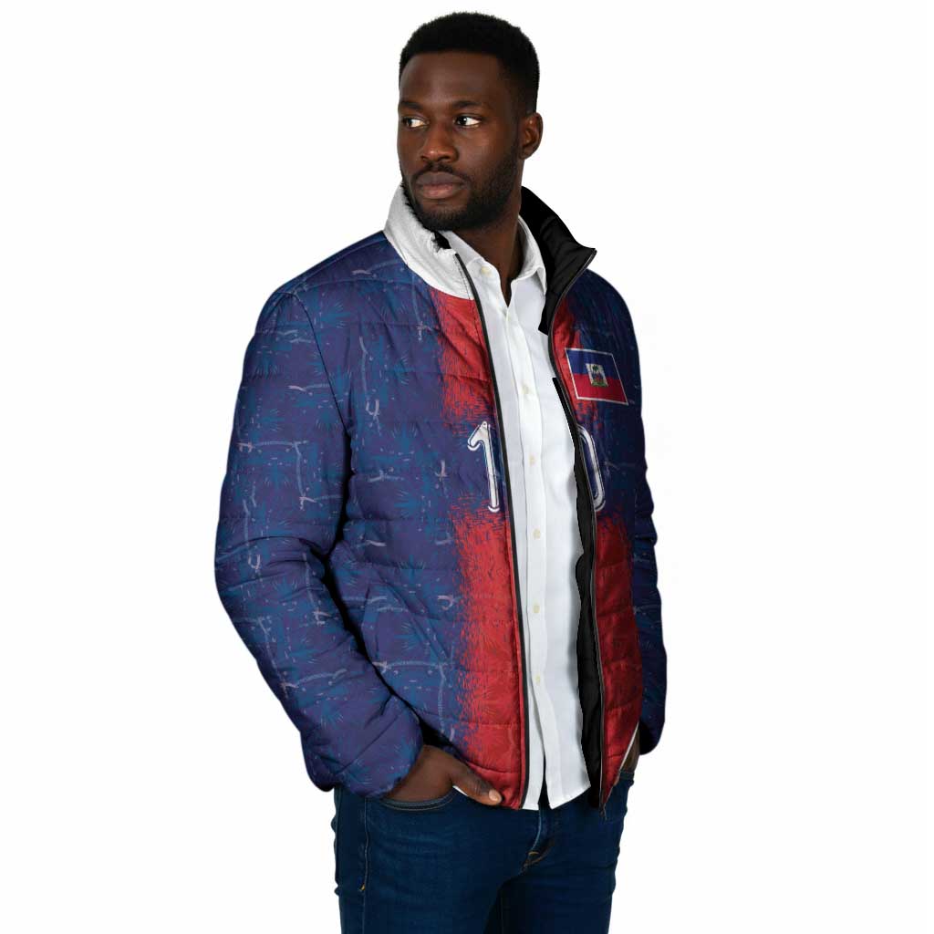 Custom Haiti National Football Padded Jacket Haiti Emblems Motif - African Pride