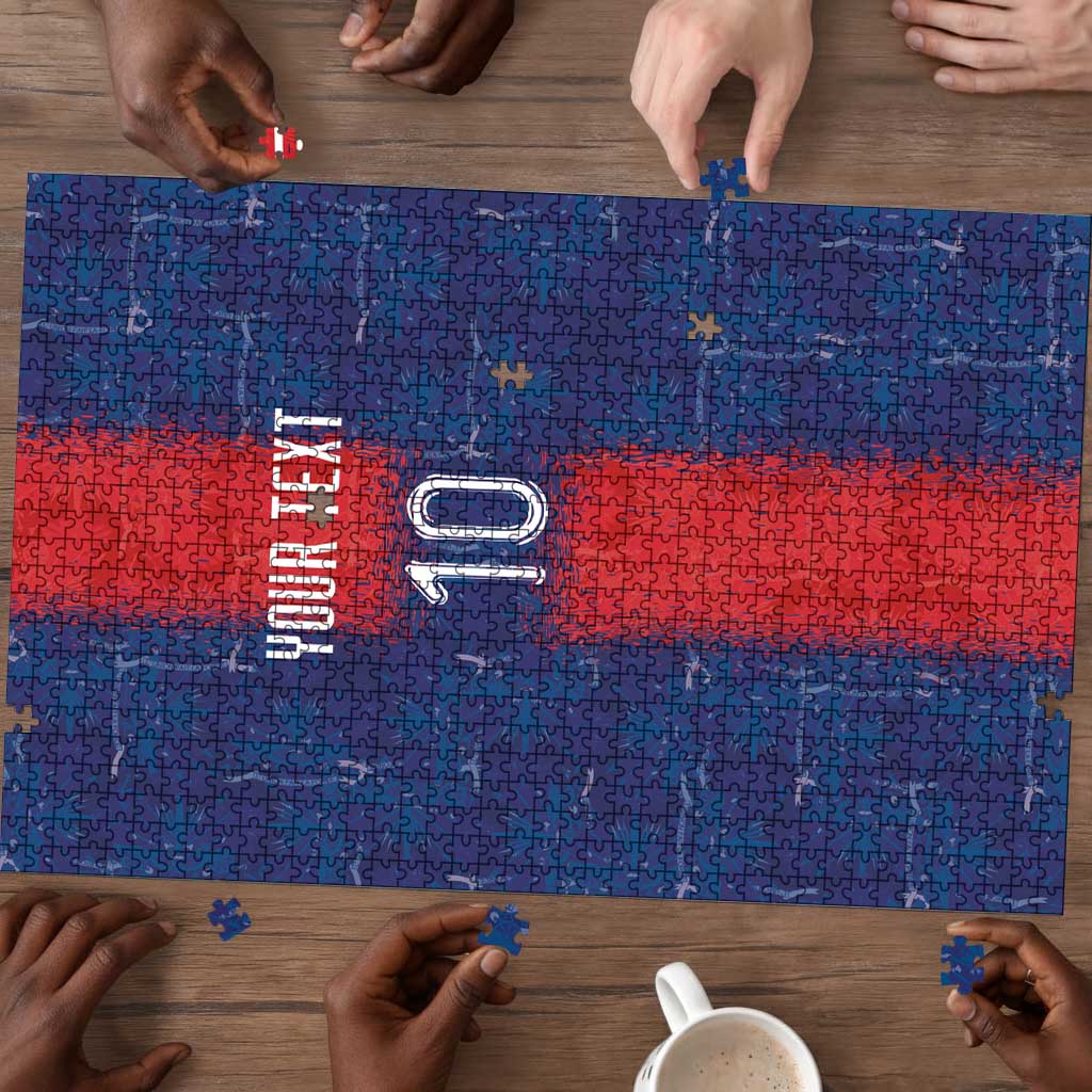 Custom Haiti National Football Puzzle Haiti Emblems Motif - African Pride