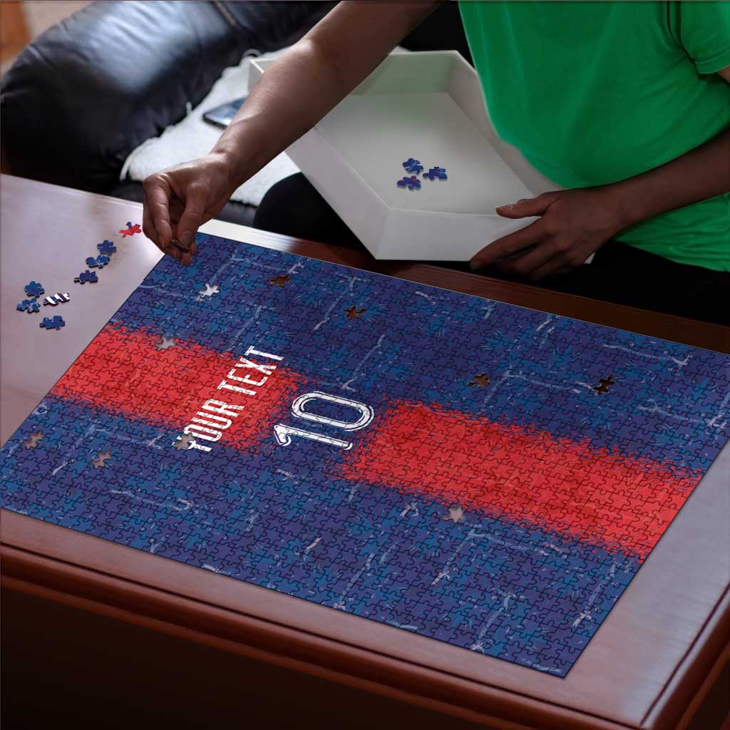 Custom Haiti National Football Puzzle Haiti Emblems Motif - African Pride