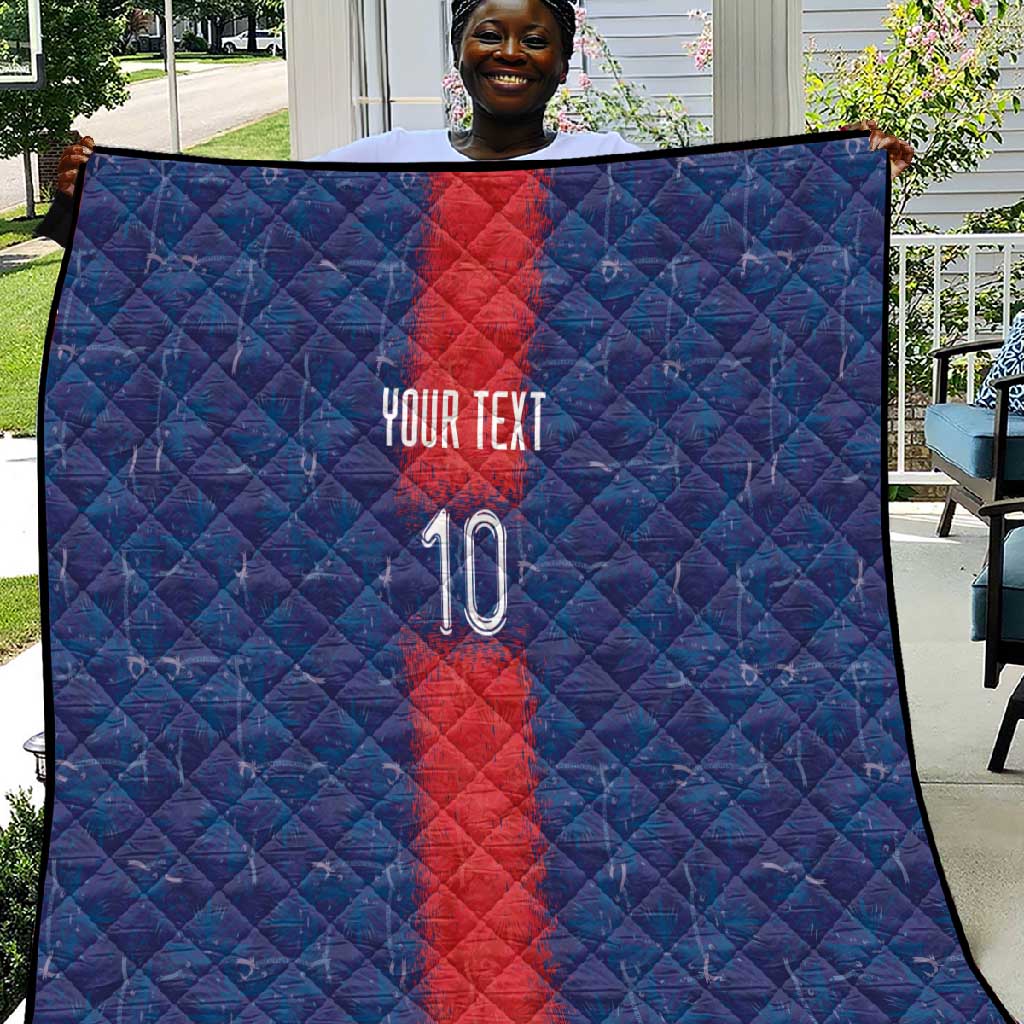 Custom Haiti National Football Quilt Haiti Emblems Motif - African Pride