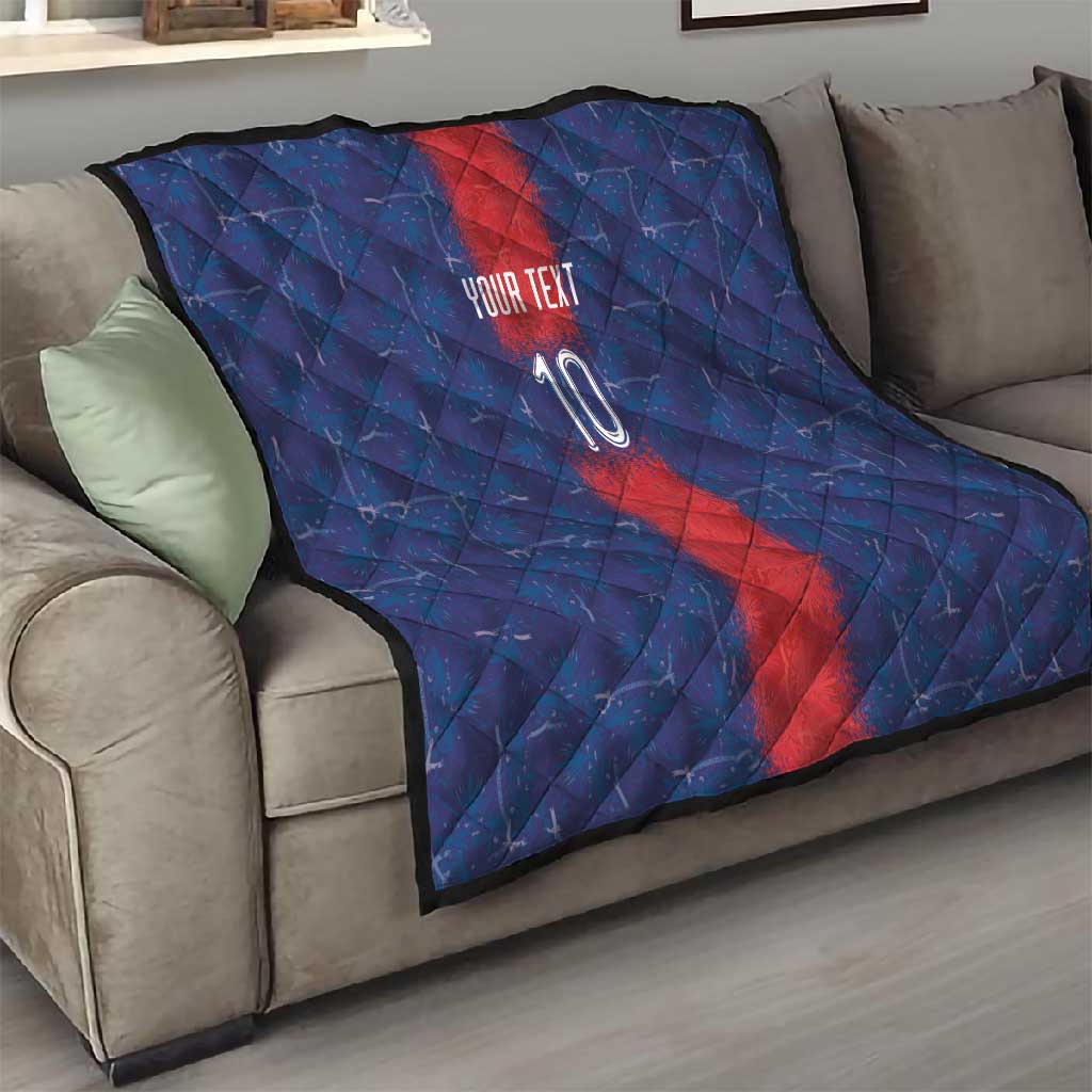 Custom Haiti National Football Quilt Haiti Emblems Motif - African Pride
