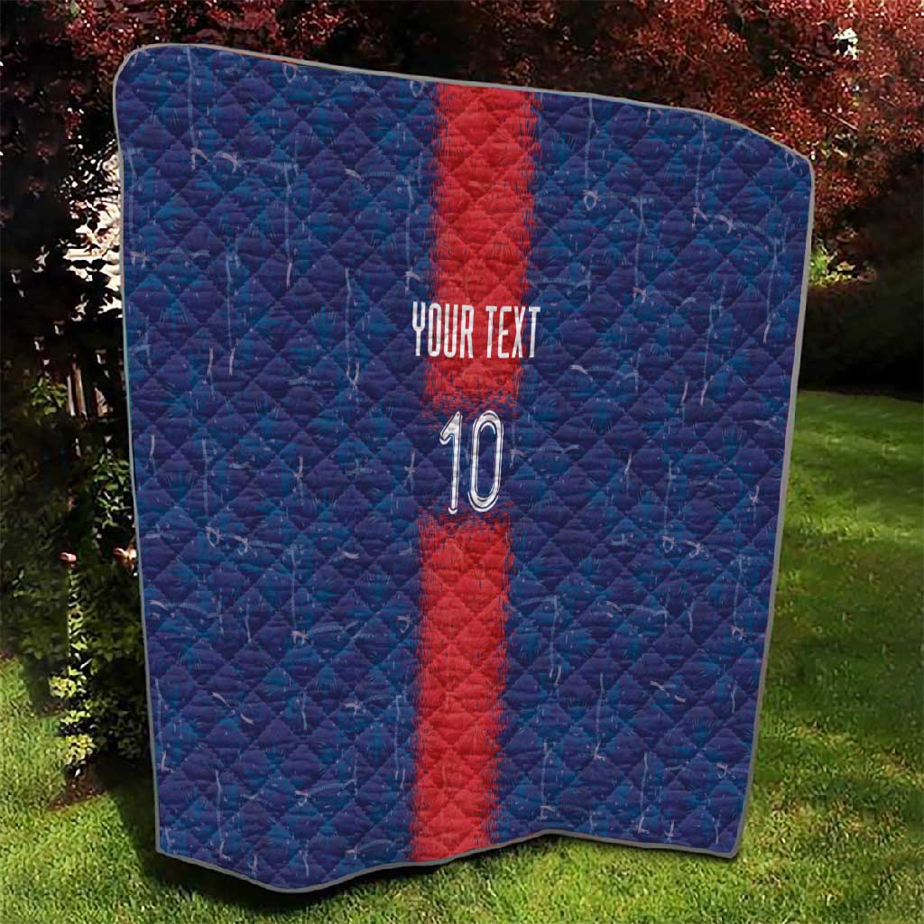 Custom Haiti National Football Quilt Haiti Emblems Motif - African Pride