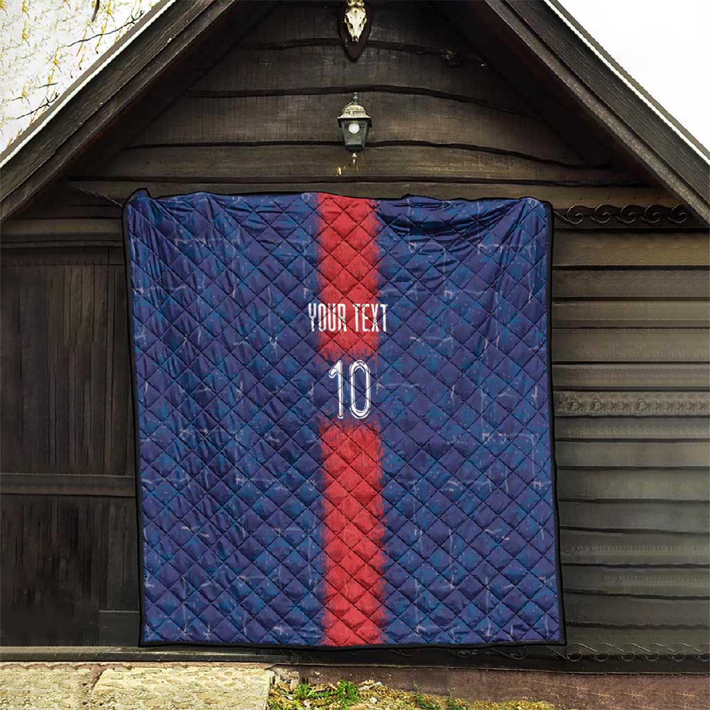 Custom Haiti National Football Quilt Haiti Emblems Motif - African Pride