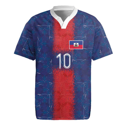 Custom Haiti National Football Rugby Jersey Haiti Emblems Motif - African Pride
