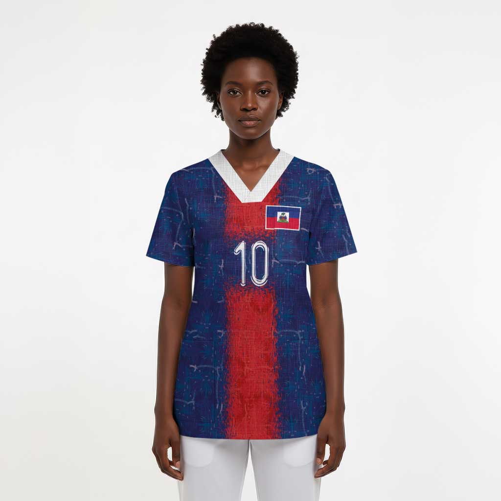 Custom Haiti National Football Scrub Top Haiti Emblems Motif - African Pride