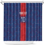 Custom Haiti National Football Shower Curtain Haiti Emblems Motif - African Pride