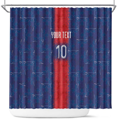 Custom Haiti National Football Shower Curtain Haiti Emblems Motif - African Pride
